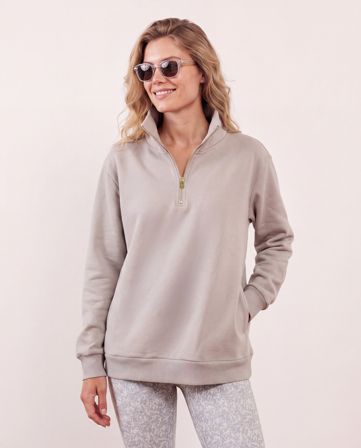 Bedford Pullover in Scuba Fleece (Chateau Grey)