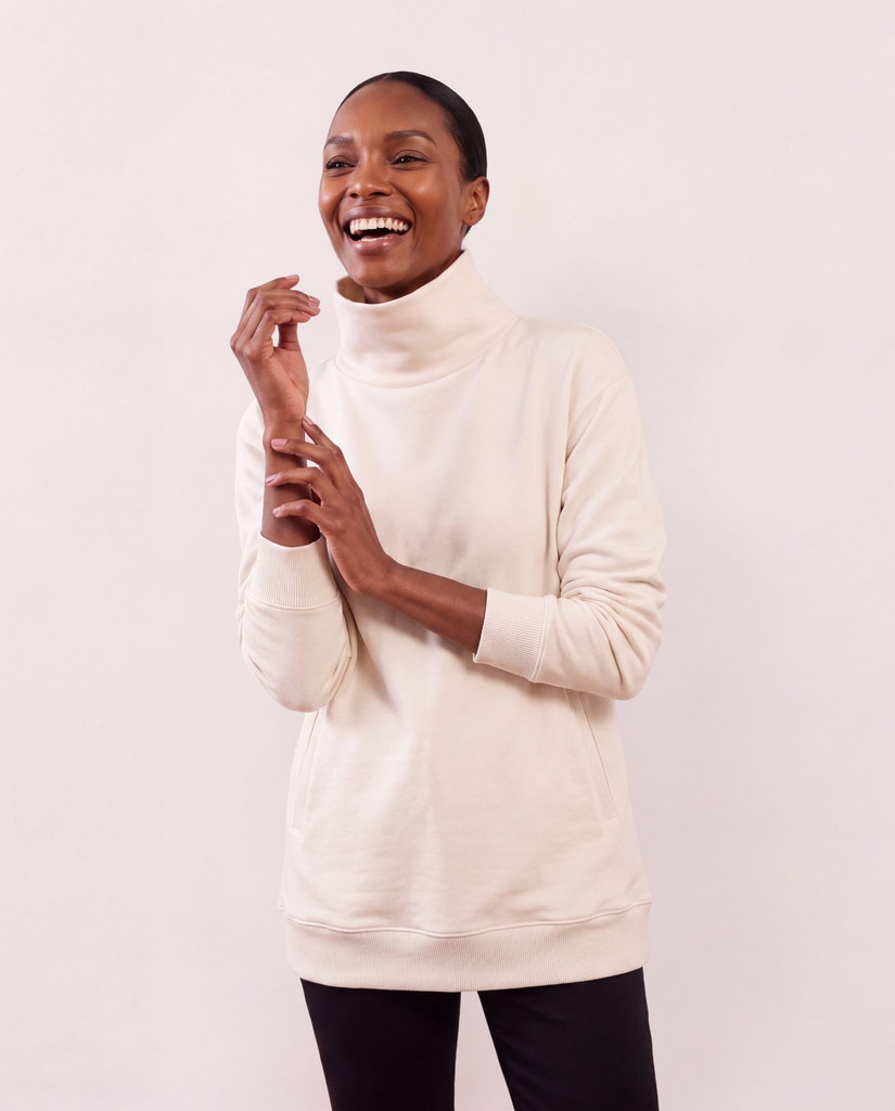 Bedford Turtleneck in Scuba Fleece (Cream) – Dudley Stephens