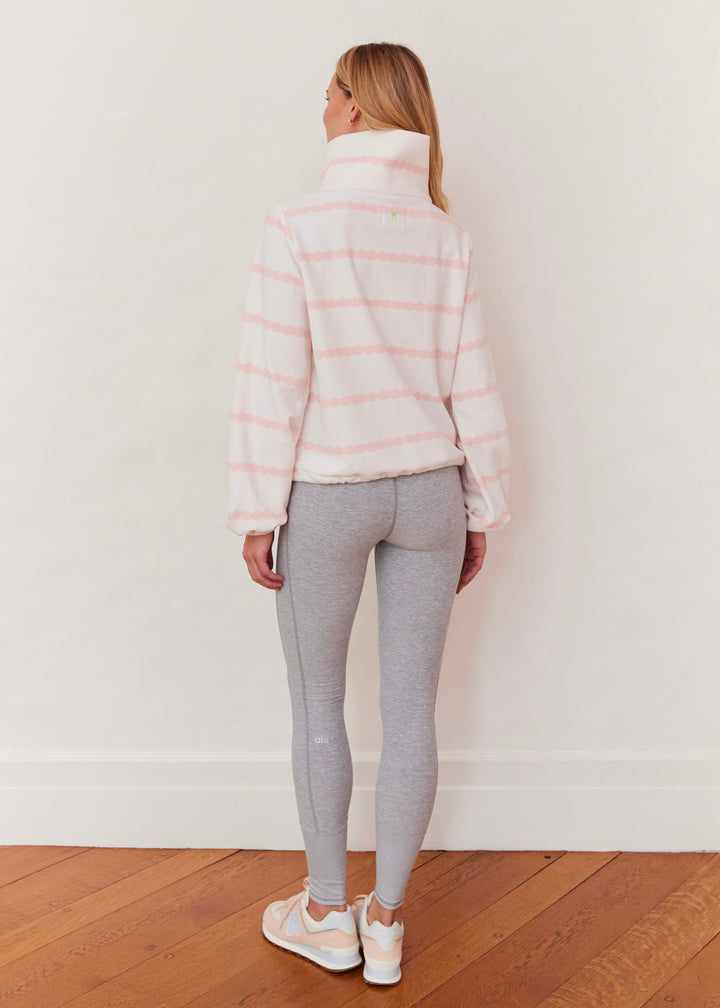 Boardwalk Pullover in Terry Fleece (First Blush/Cream Scallop Stripe)
