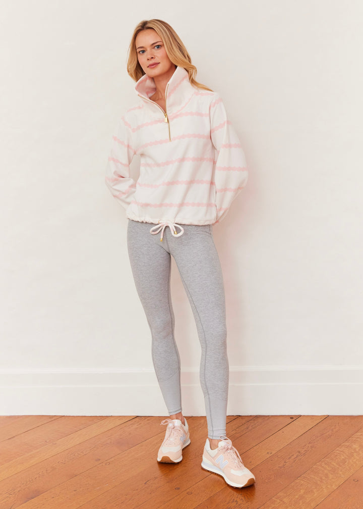 Boardwalk Pullover in Terry Fleece (First Blush/Cream Scallop Stripe)