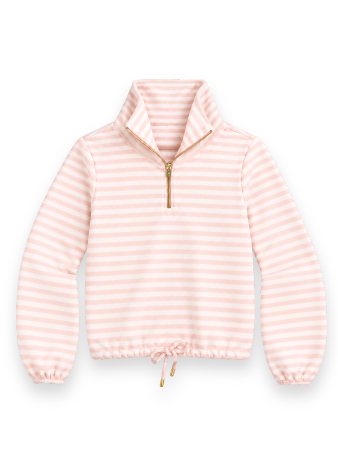 Boardwalk Pullover in Vello Fleece (Powder Blush/Cream Stripe)
