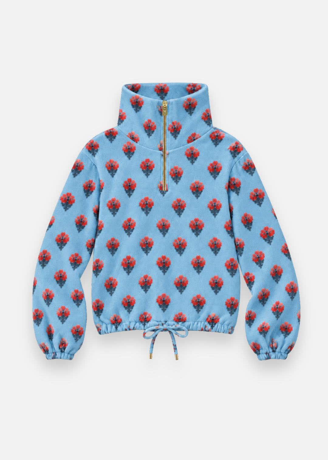 Boardwalk Pullover in Vello Fleece (Cottage Floral - Blue)