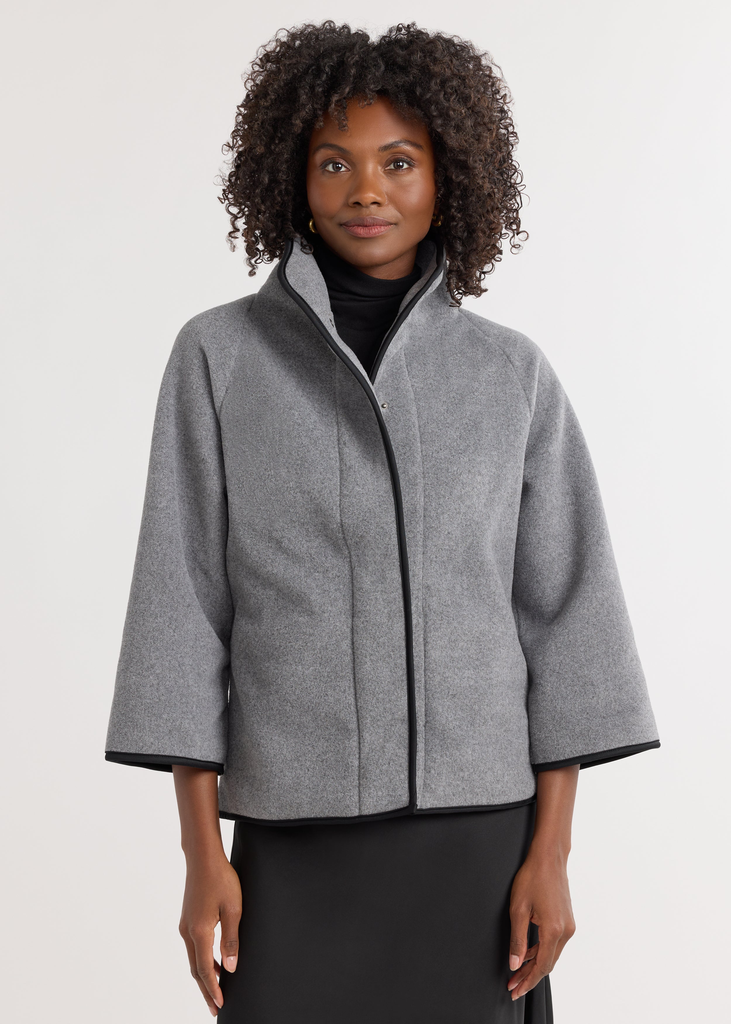 Catalina Jacket in Double Layer Vello Fleece (Charcoal Grey