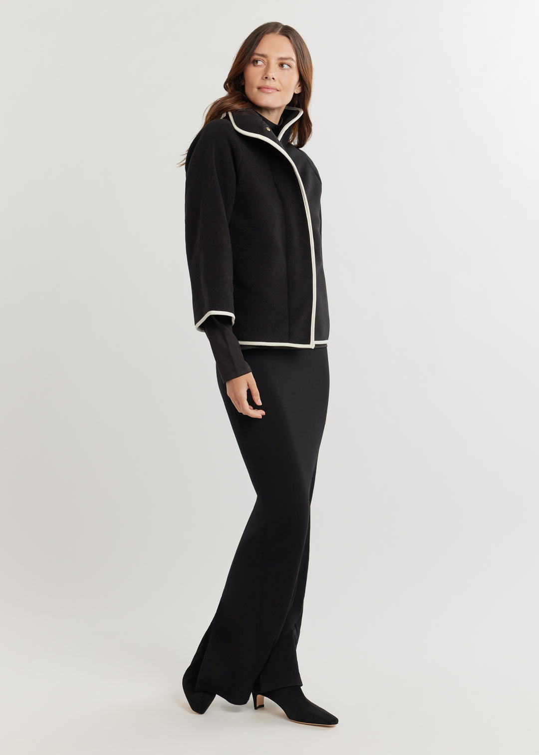 Catalina Jacket in Double Layer Vello Fleece (Black)