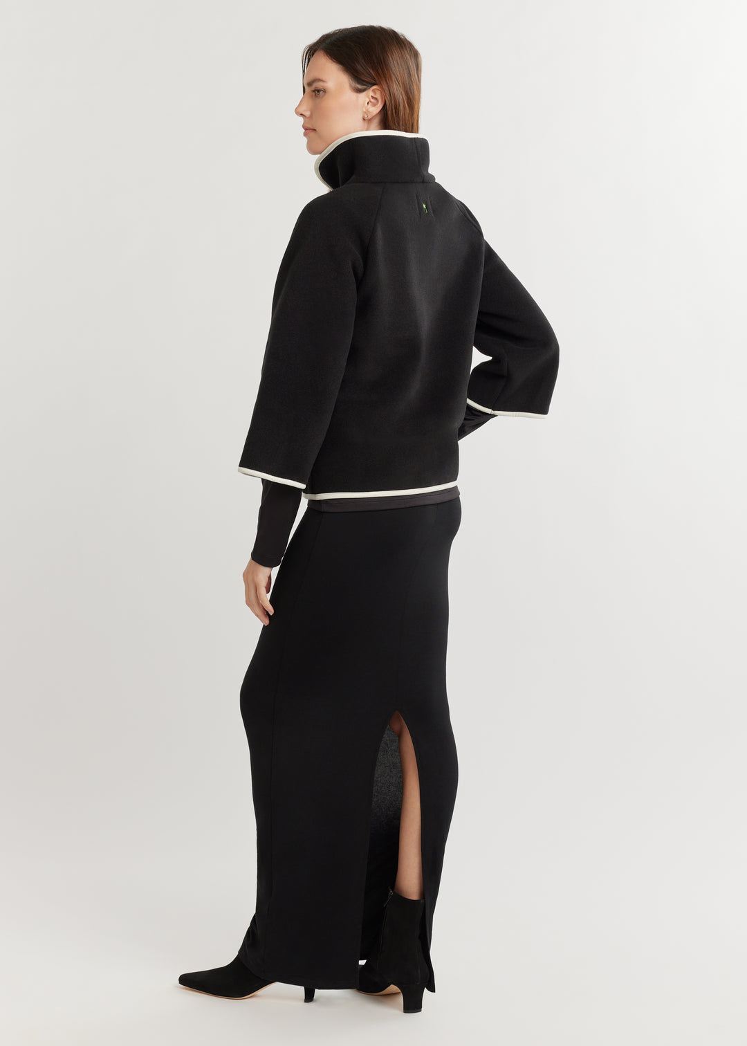 Catalina Jacket in Double Layer Vello Fleece (Black)