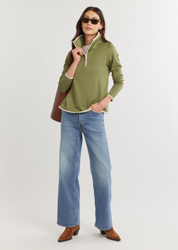 Chapel Hill Pullover in Power Stretch (Army Green)