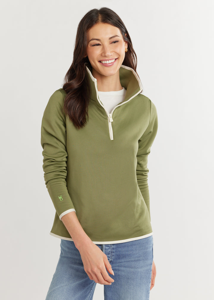 Chapel Hill Pullover in Power Stretch (Army Green)