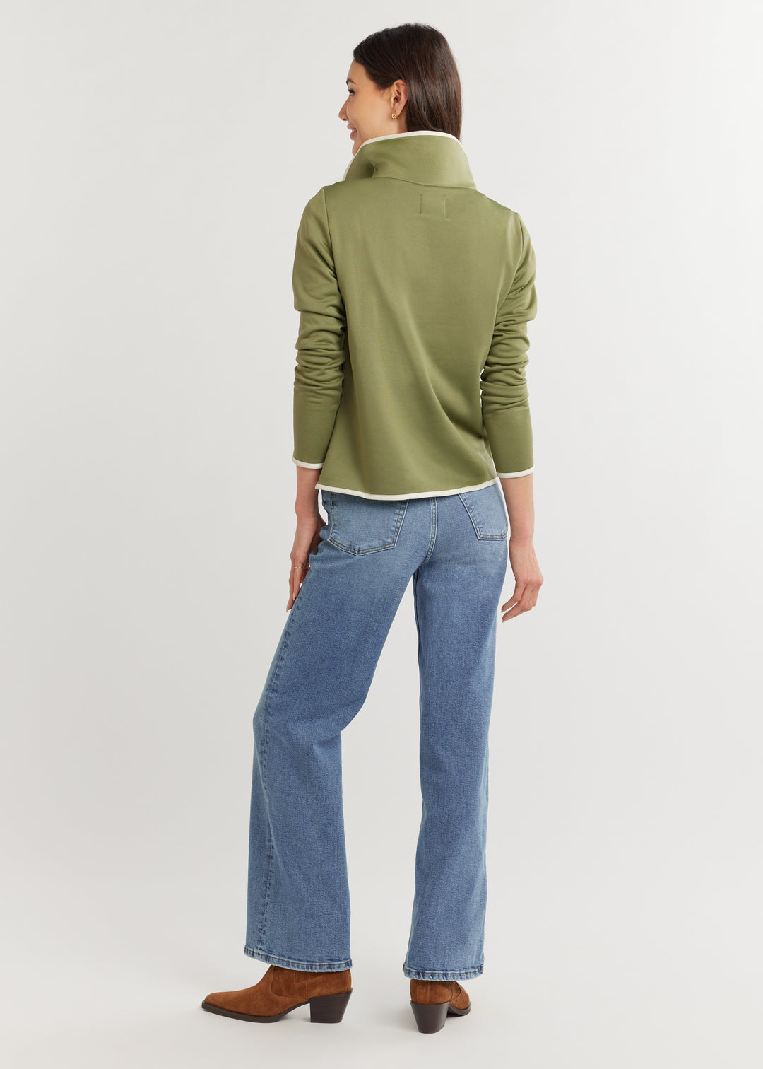 Chapel Hill Pullover in Power Stretch (Army Green)