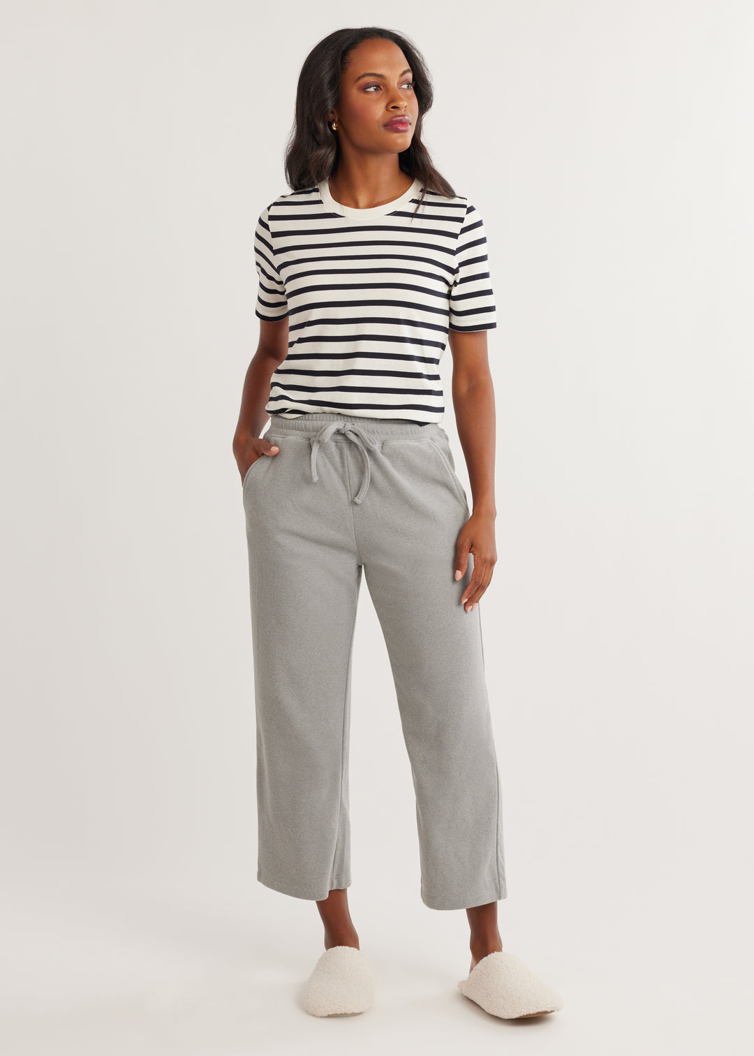 Chateau Lounge Pant in Terry Fleece (Heather Grey)