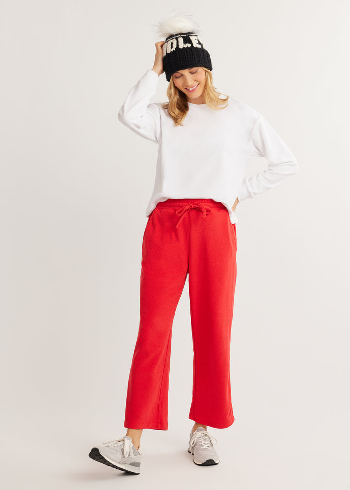 Chateau Lounge Pant in Terry Fleece (Red)