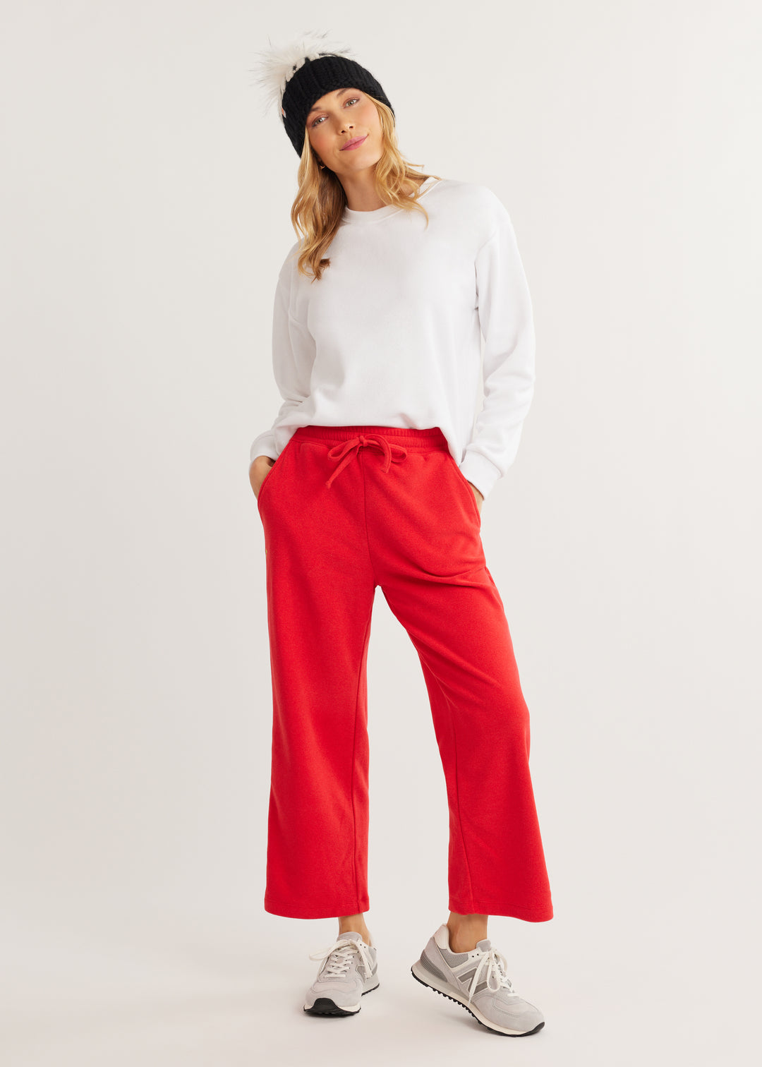 Chateau Lounge Pant in Terry Fleece (Red)