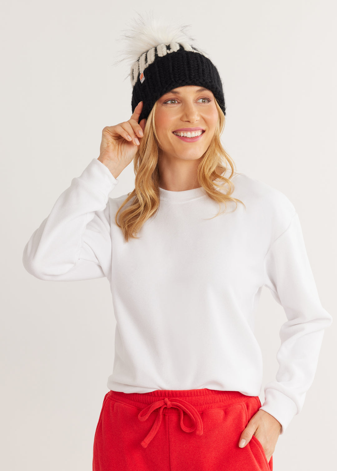 Chateau Lounge Top in Terry Fleece (White)