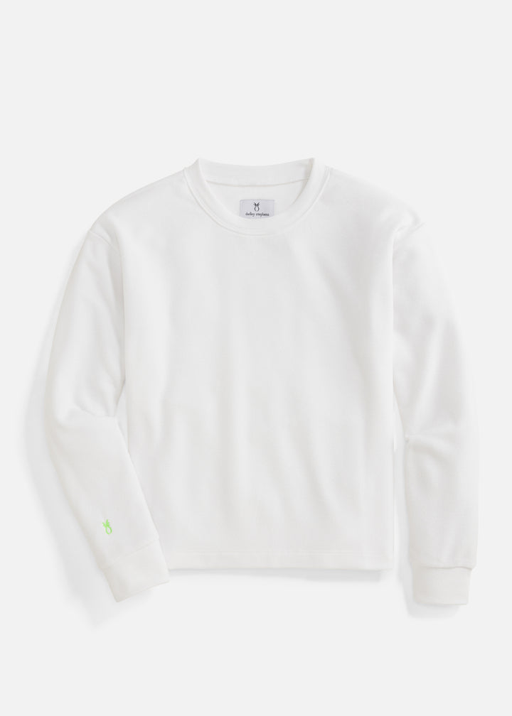 Chateau Lounge Top in Terry Fleece (White)
