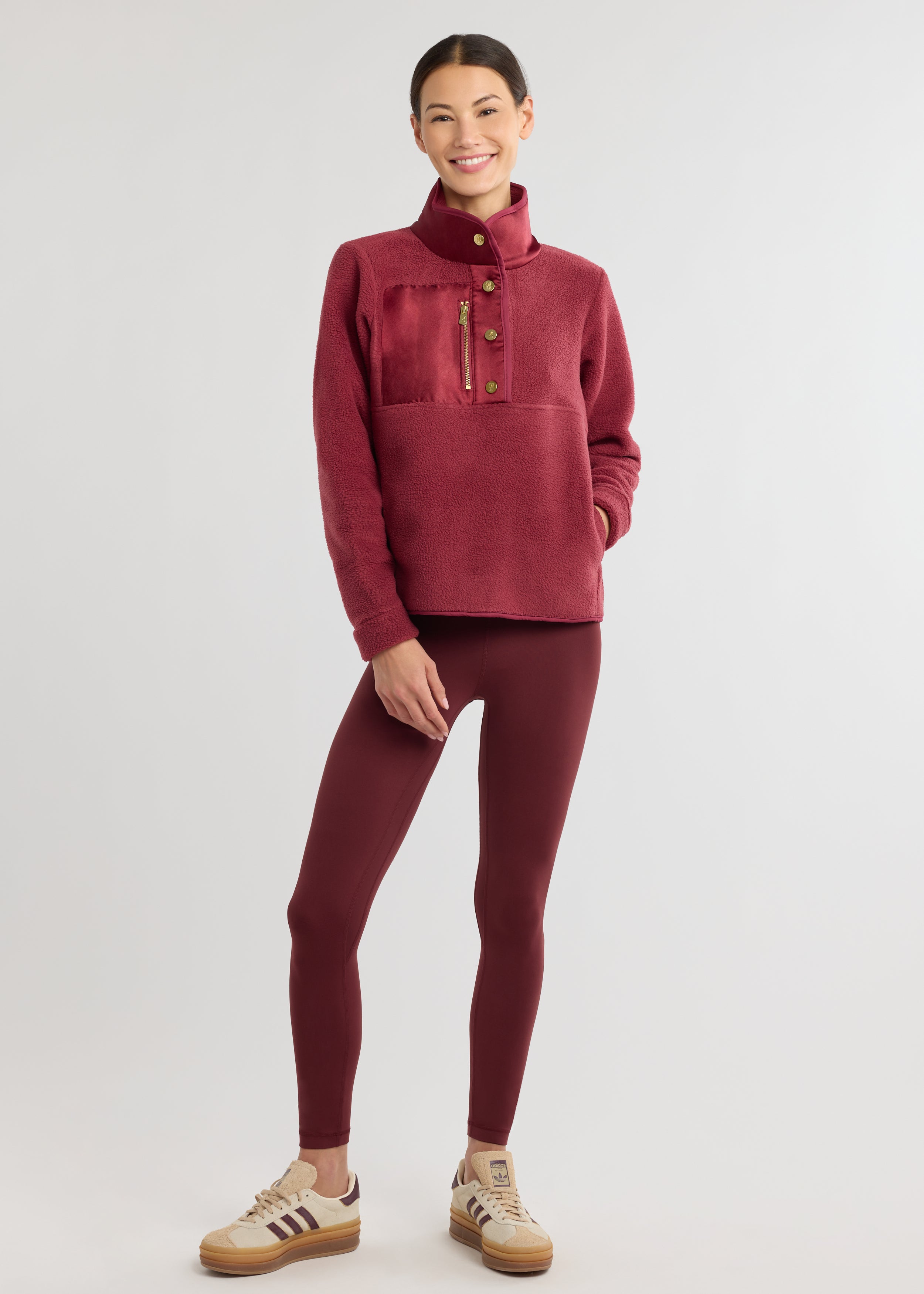 Cherry Lawn Pullover in Sherpa Fleece (Burgundy) – Dudley Stephens