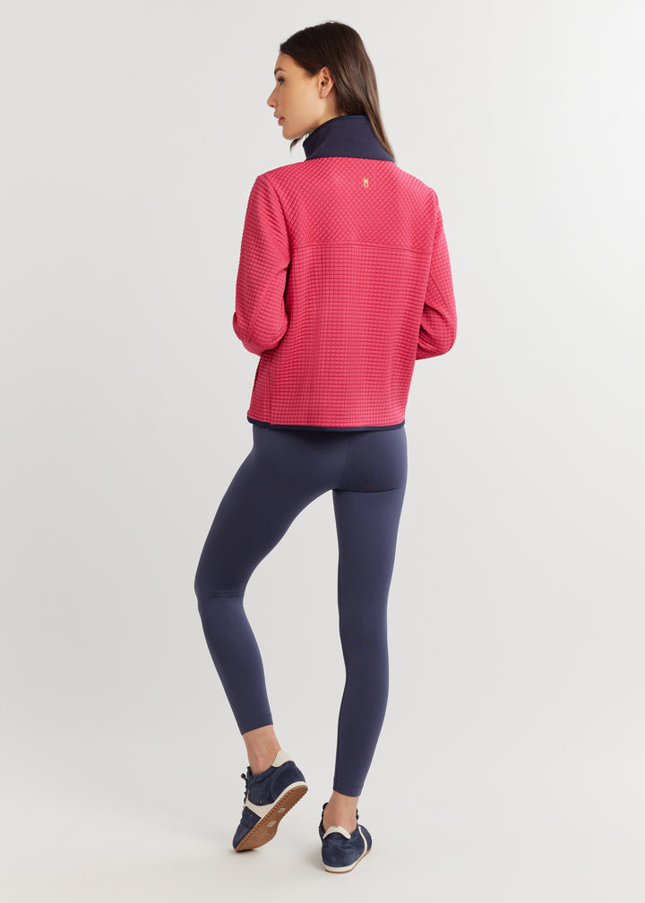 Cherry Lawn Pullover in Waffle/Vello Fleece (Berry/Navy)