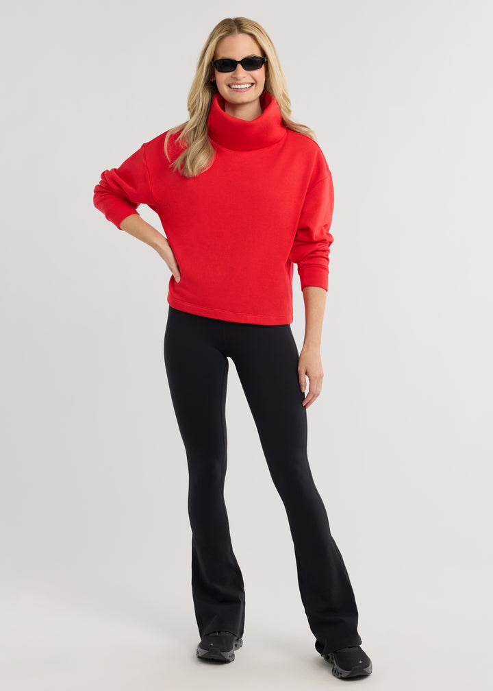 Clover Turtleneck in French Terry (Cherry Red)