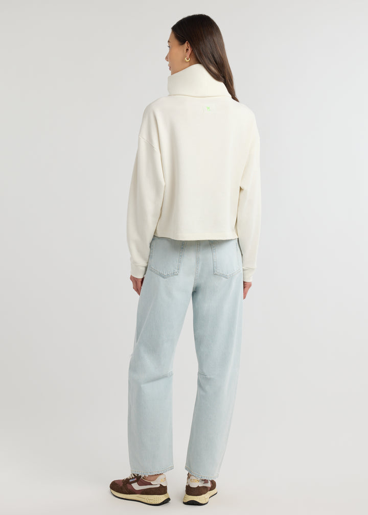 Clover Turtleneck in French Terry (Cream)