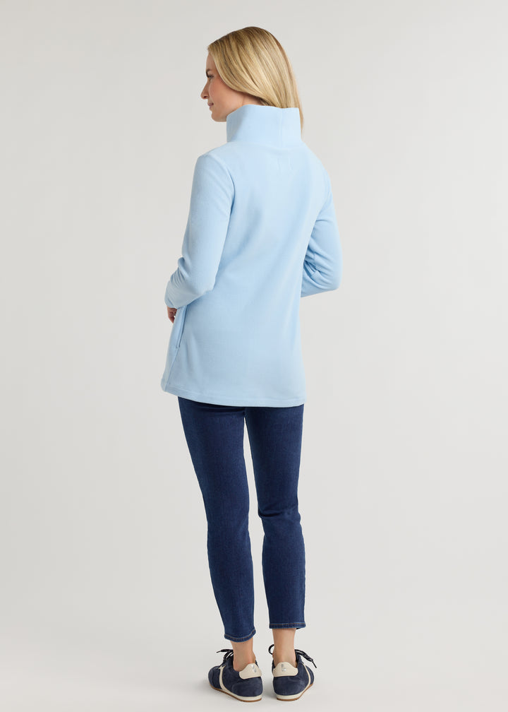 Cobble Hill Turtleneck in Vello Fleece (Ice Blue)