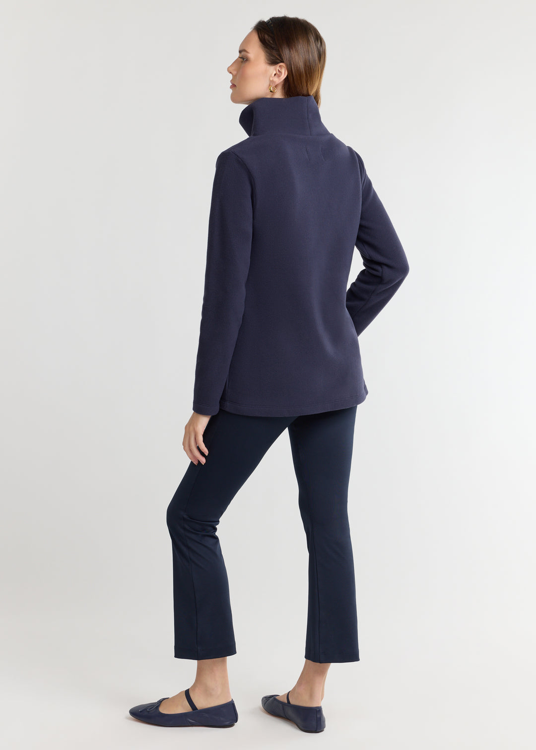 Cobble Hill Turtleneck in Vello Fleece (Navy)