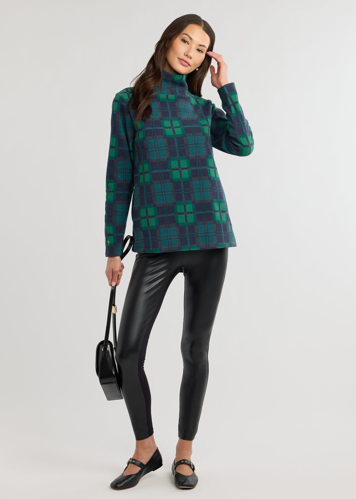 Cobble Hill Turtleneck in Vello Fleece (Winter Tartan)