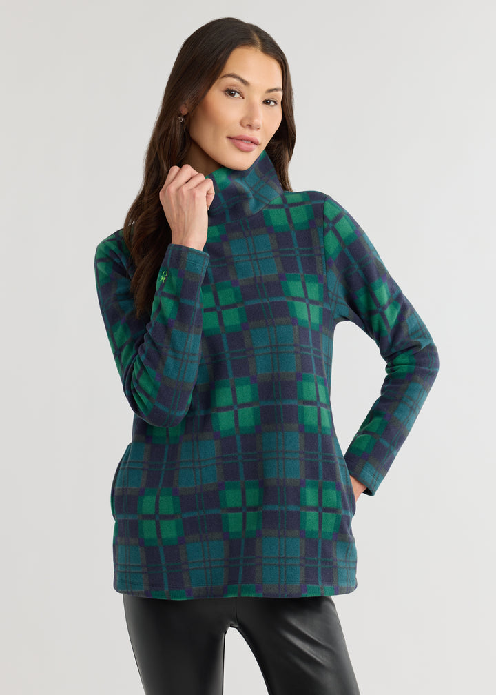 Cobble Hill Turtleneck in Vello Fleece (Winter Tartan)