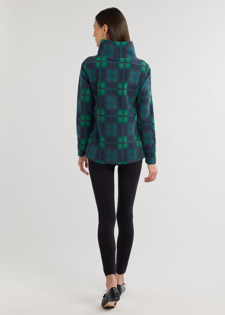Cobble Hill Turtleneck in Vello Fleece (Winter Tartan)