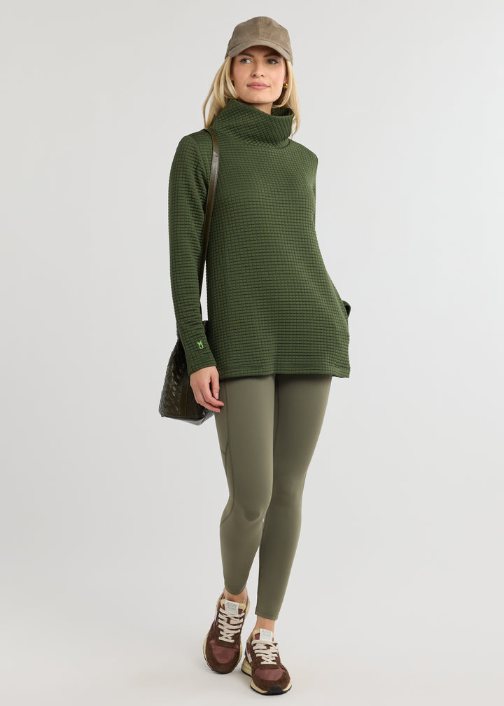 Cobble Hill Turtleneck in Waffle (Spruce)