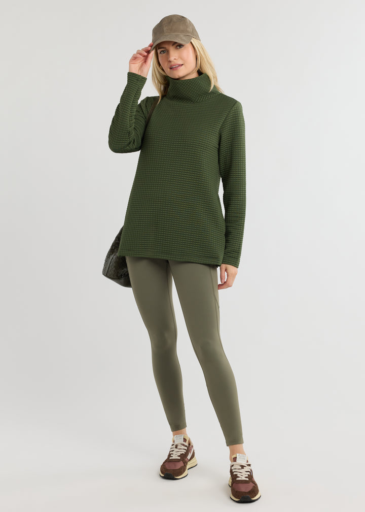 Cobble Hill Turtleneck in Waffle (Spruce)