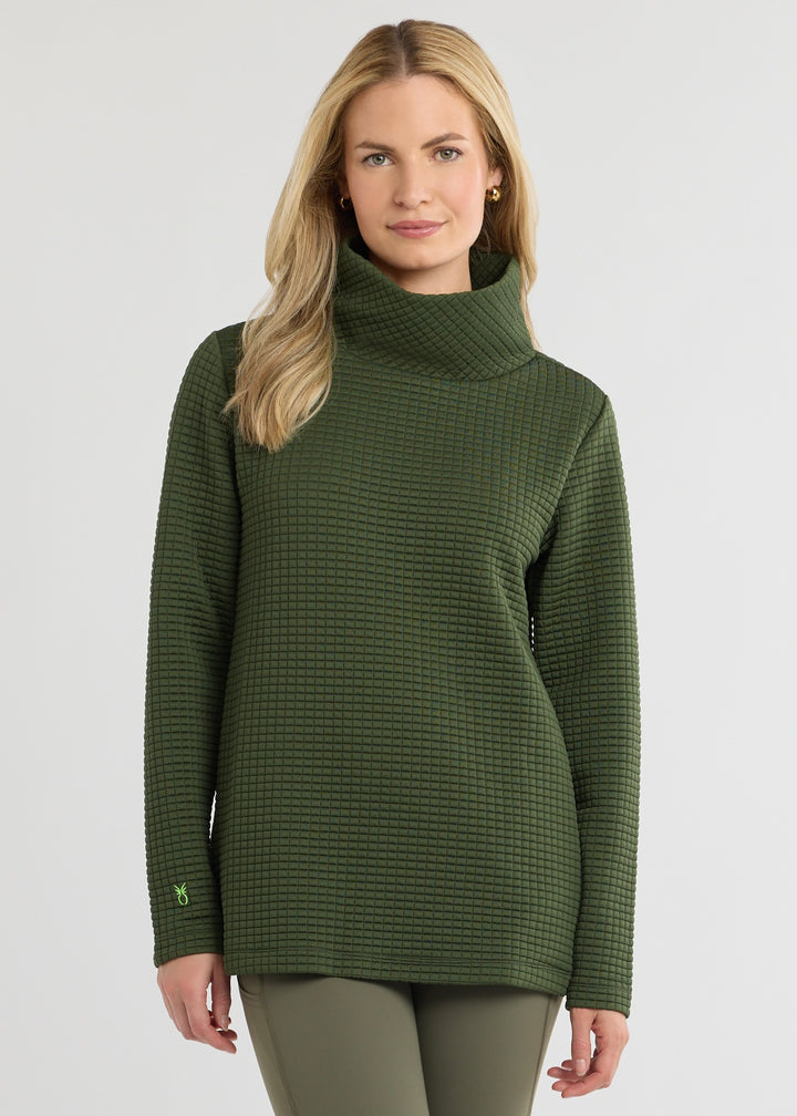 Cobble Hill Turtleneck in Waffle (Spruce)