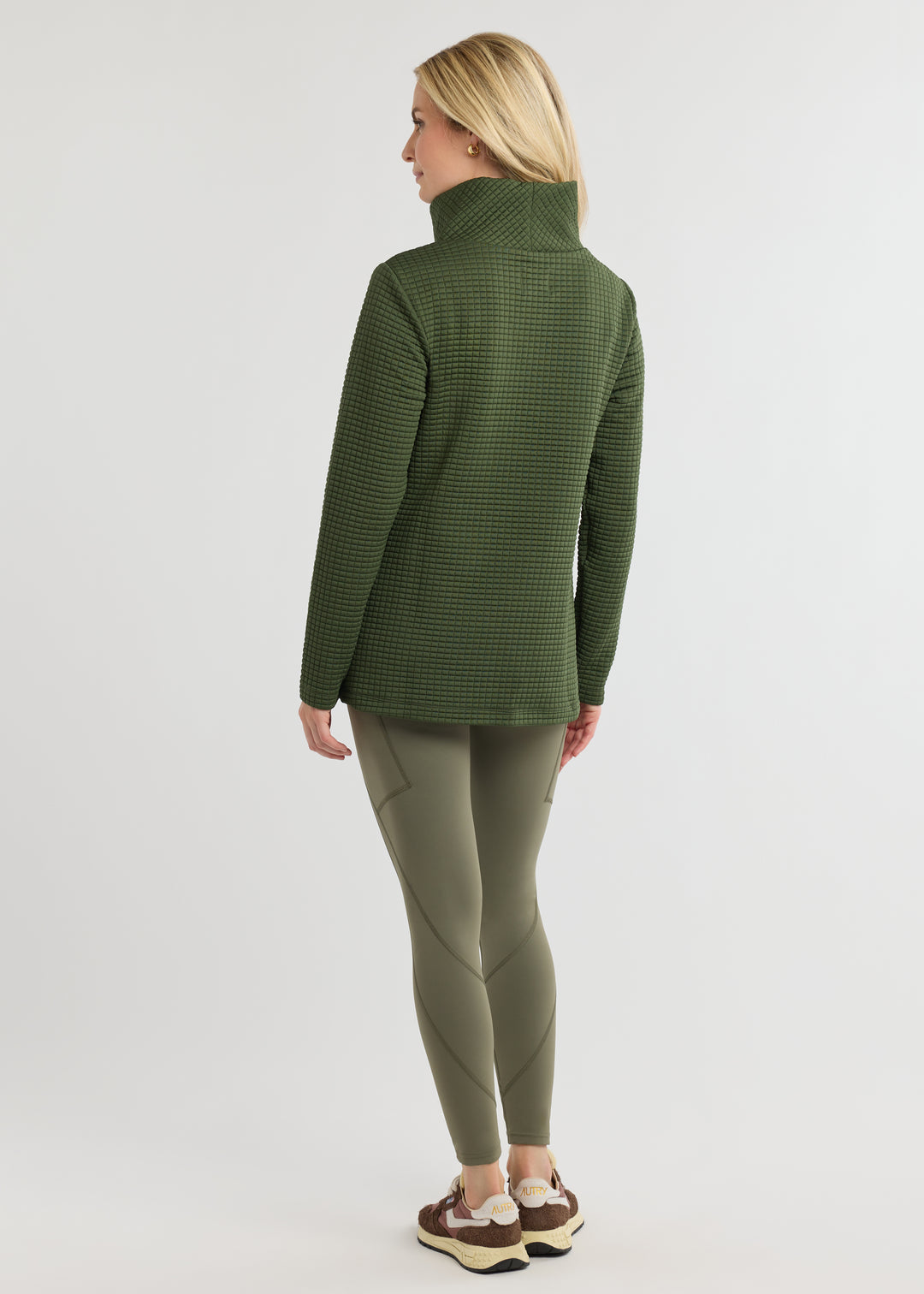 Cobble Hill Turtleneck in Waffle (Spruce)