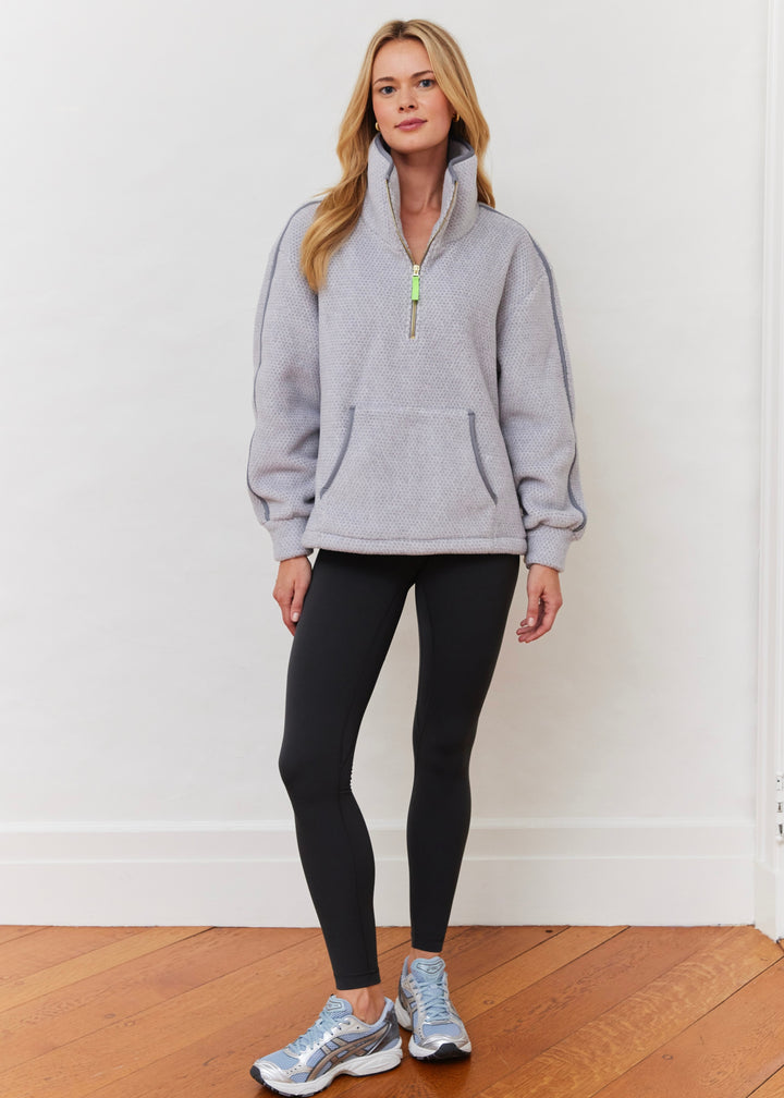 Celeste Pullover in Sherpa Fleece (Heather Grey)