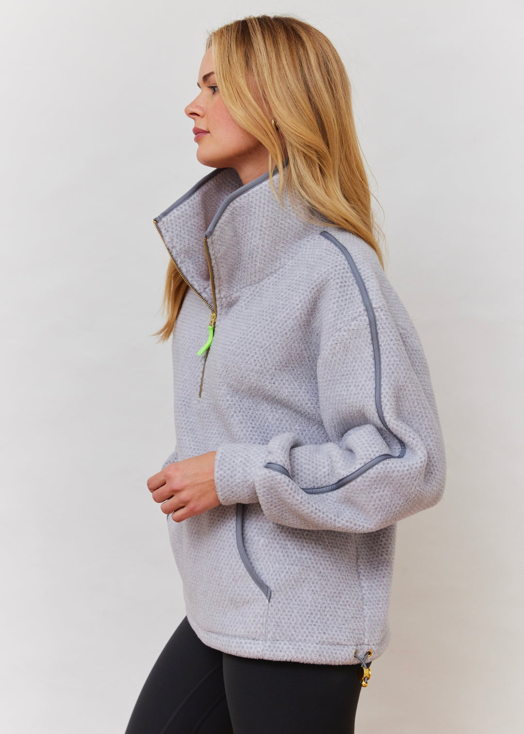 Celeste Pullover in Sherpa Fleece (Heather Grey)