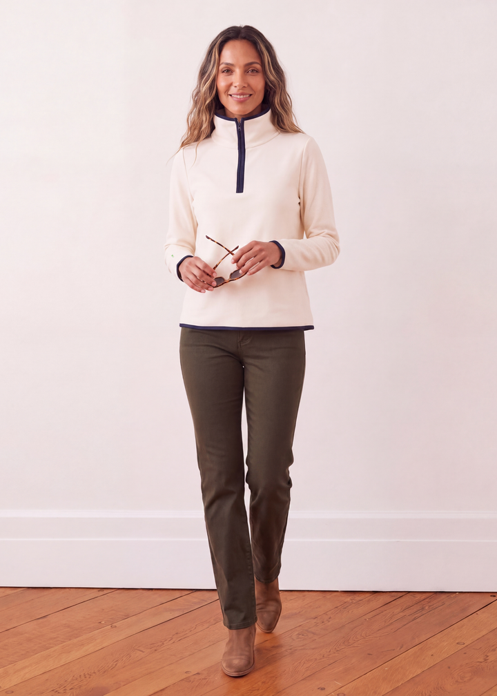 Chapel Hill Pullover in Scuba Fleece (Cream)