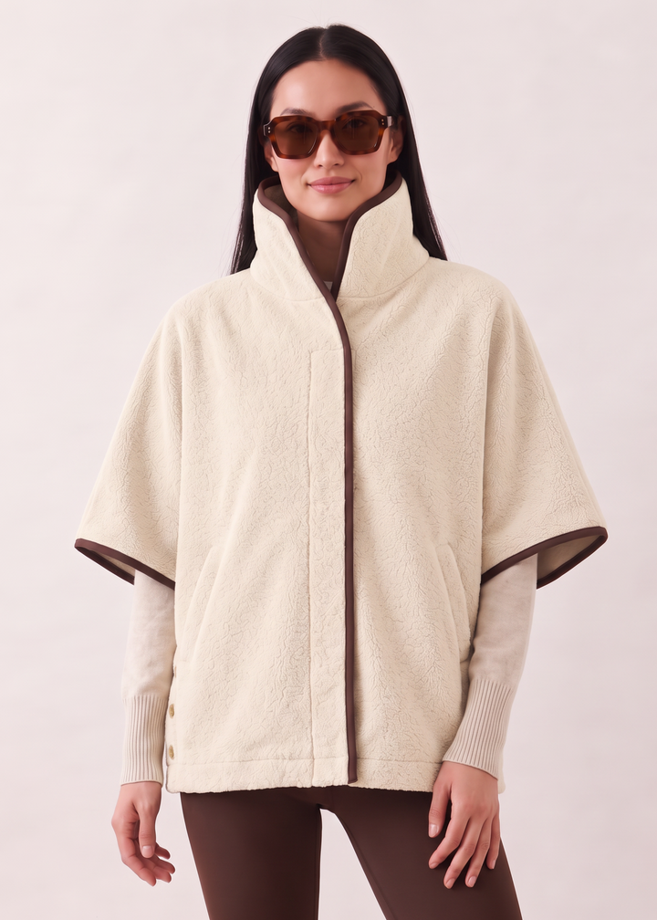 Chatham Poncho in Sherpa Fleece (Oatmeal)