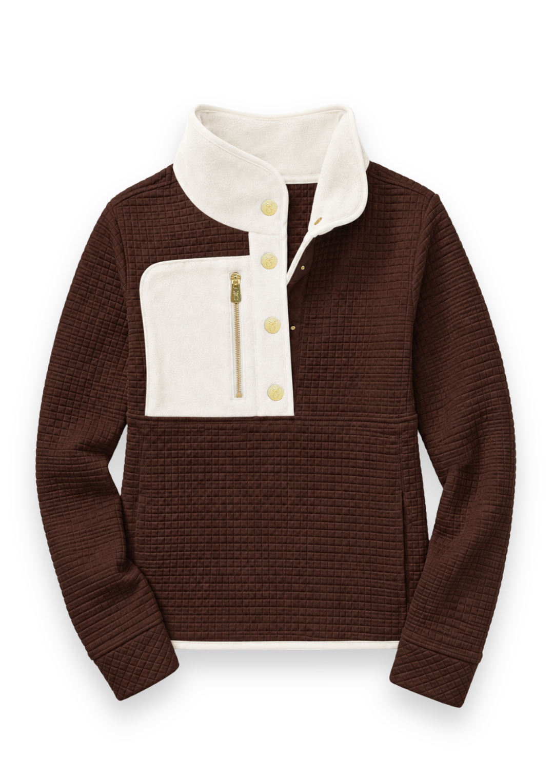 Cherry Lawn Pullover in Waffle/Vello Fleece (Cocoa/Cream)