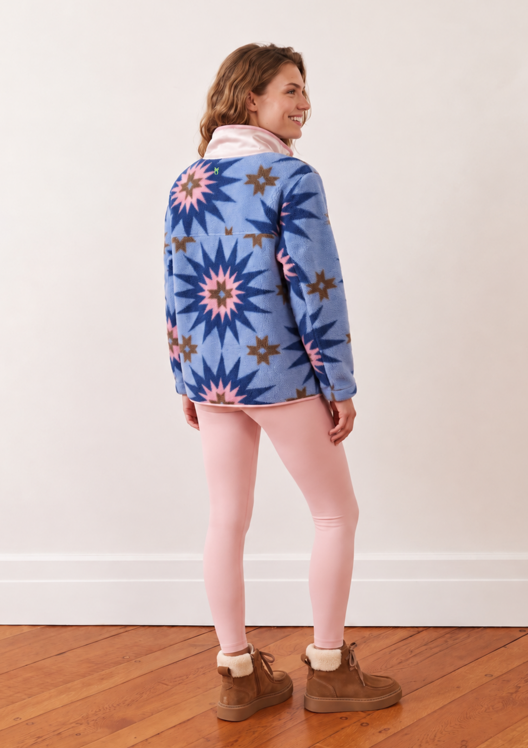 Cherry Lawn Pullover in Sherpa Fleece (Americana Patchwork Print)