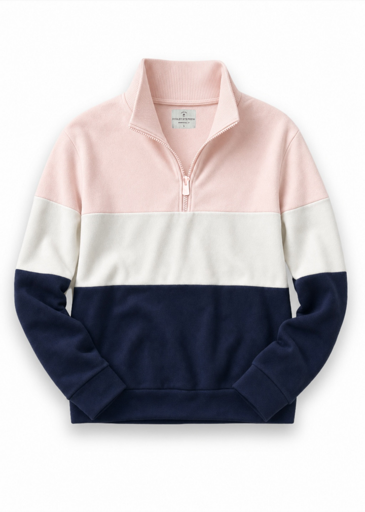 Clubhouse Pullover in French Terry (Navy Multi)
