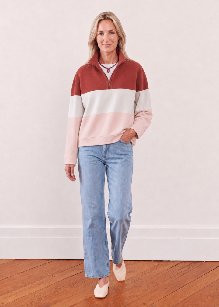 Clubhouse Pullover in French Terry (Powder Blush Multi)