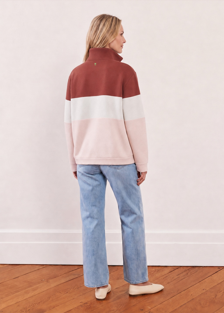 Clubhouse Pullover in French Terry (Powder Blush Multi)