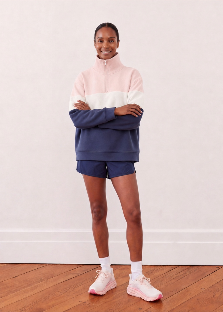 Clubhouse Pullover in French Terry (Navy Multi)