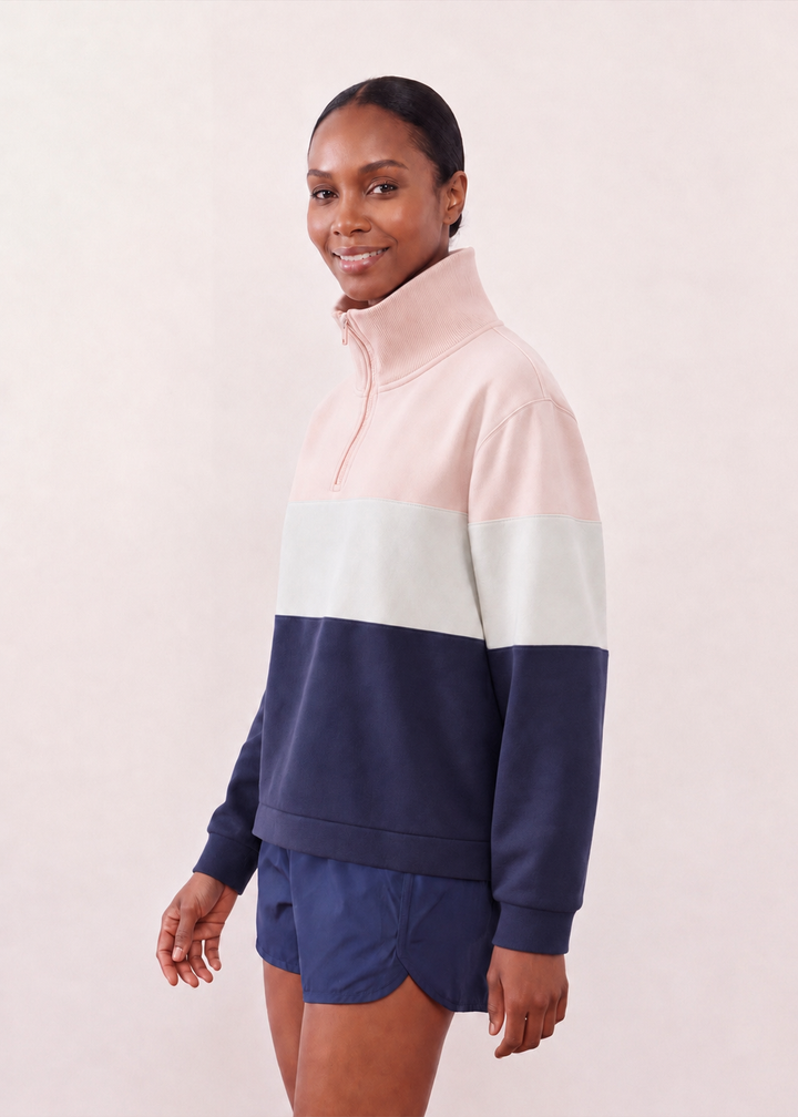 Clubhouse Pullover in French Terry (Navy Multi)