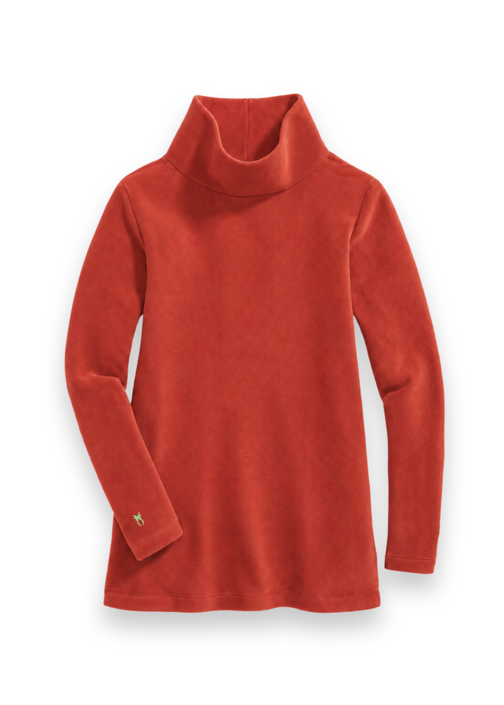 Cobble Hill Turtleneck in Vello Fleece (Cinnamon)