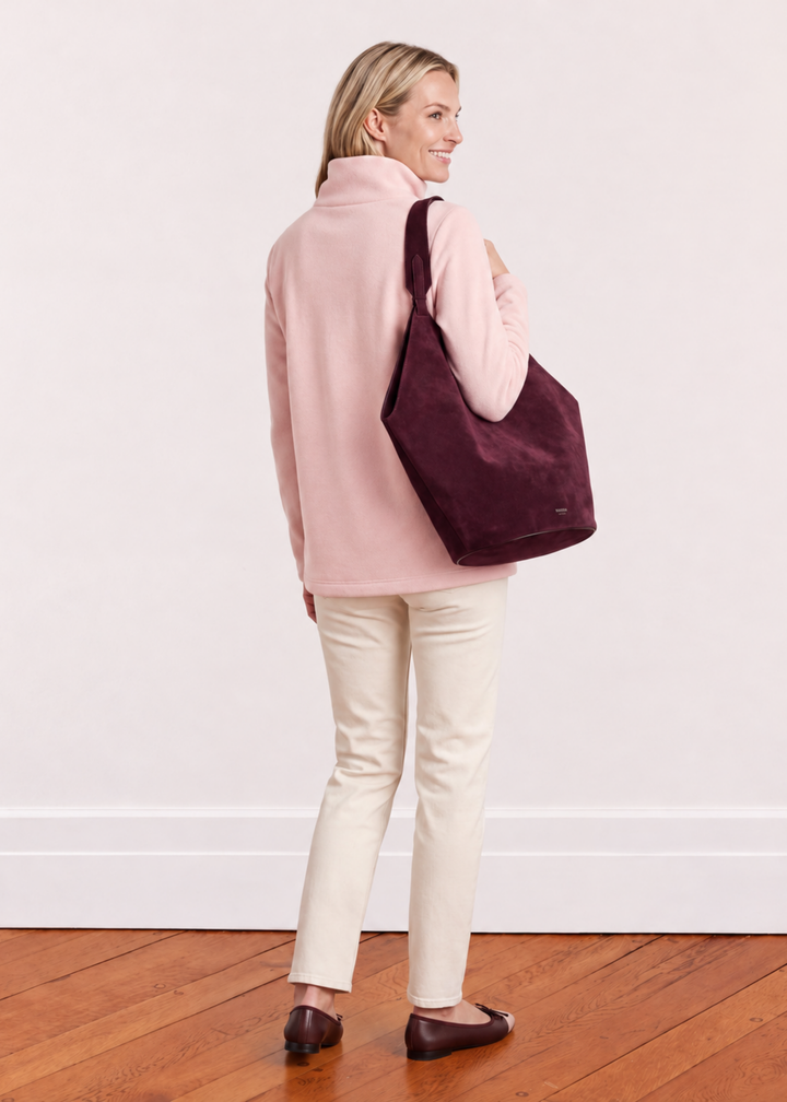 Cobble Hill Turtleneck in Vello Fleece (Powder Blush)