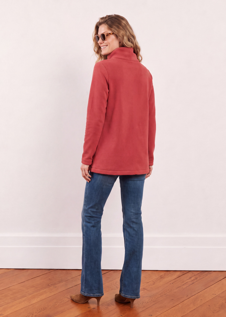 Cobble Hill Turtleneck in Vello Fleece (Cinnamon)