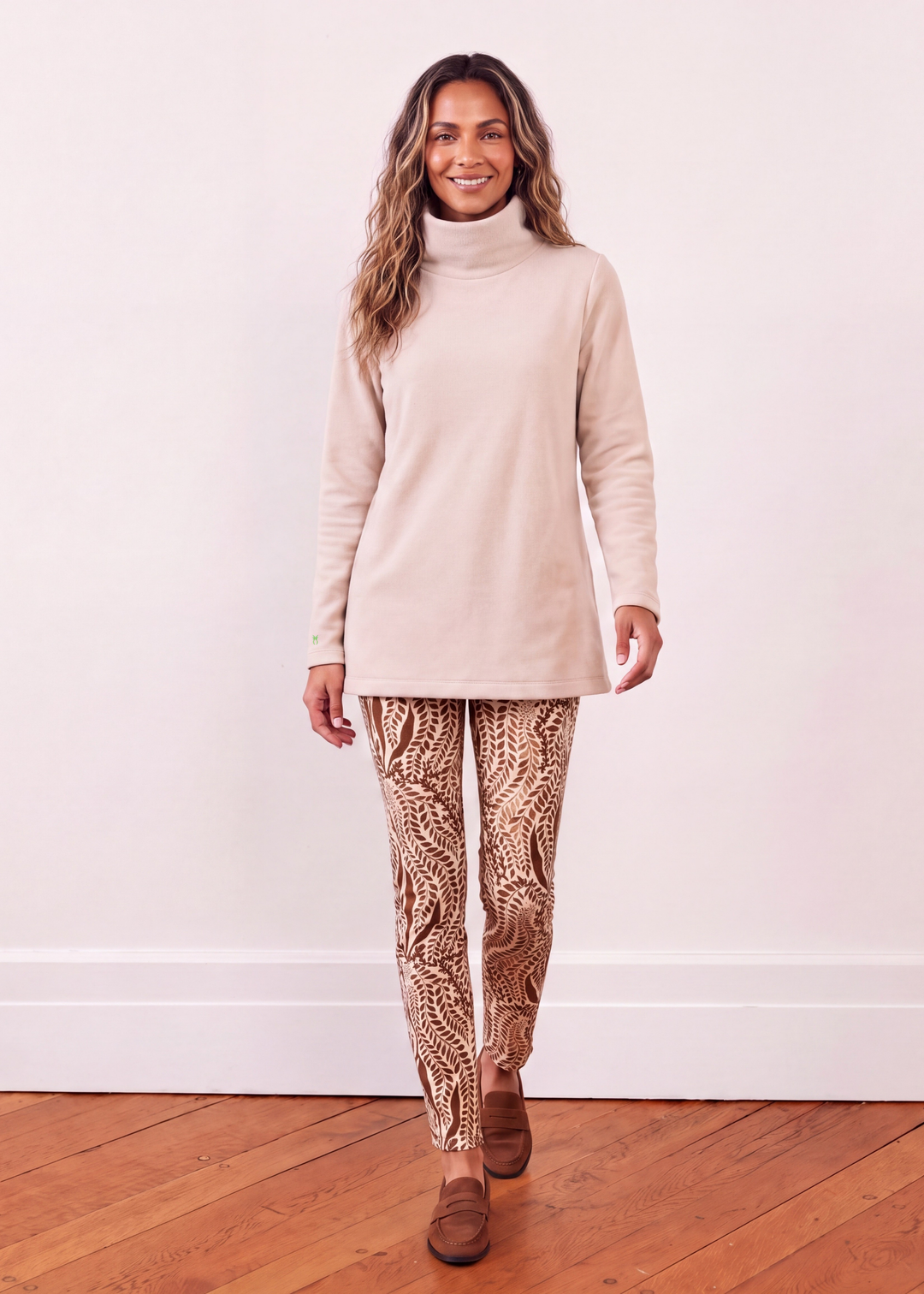 Cobble Hill Turtleneck in Vello Fleece (Oatmeal)