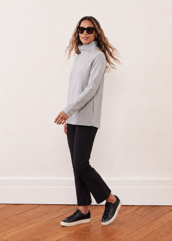 Cobble Hill Turtleneck in French Terry (Heather Grey)