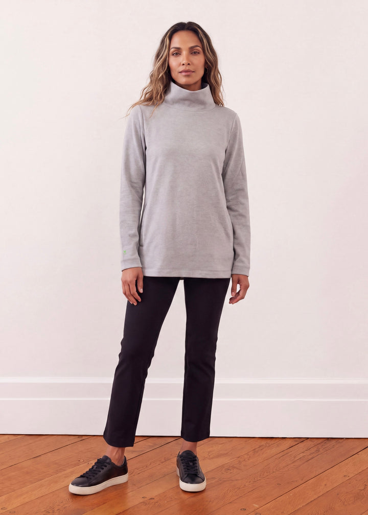 Cobble Hill Turtleneck in French Terry (Heather Grey)