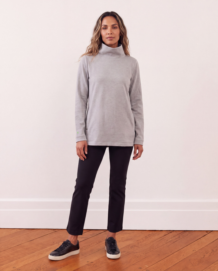 Cobble Hill Turtleneck in French Terry (Heather Grey)