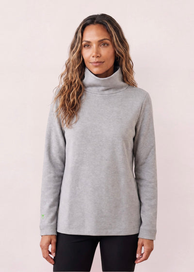 Cobble Hill Turtleneck in French Terry (Heather Grey)