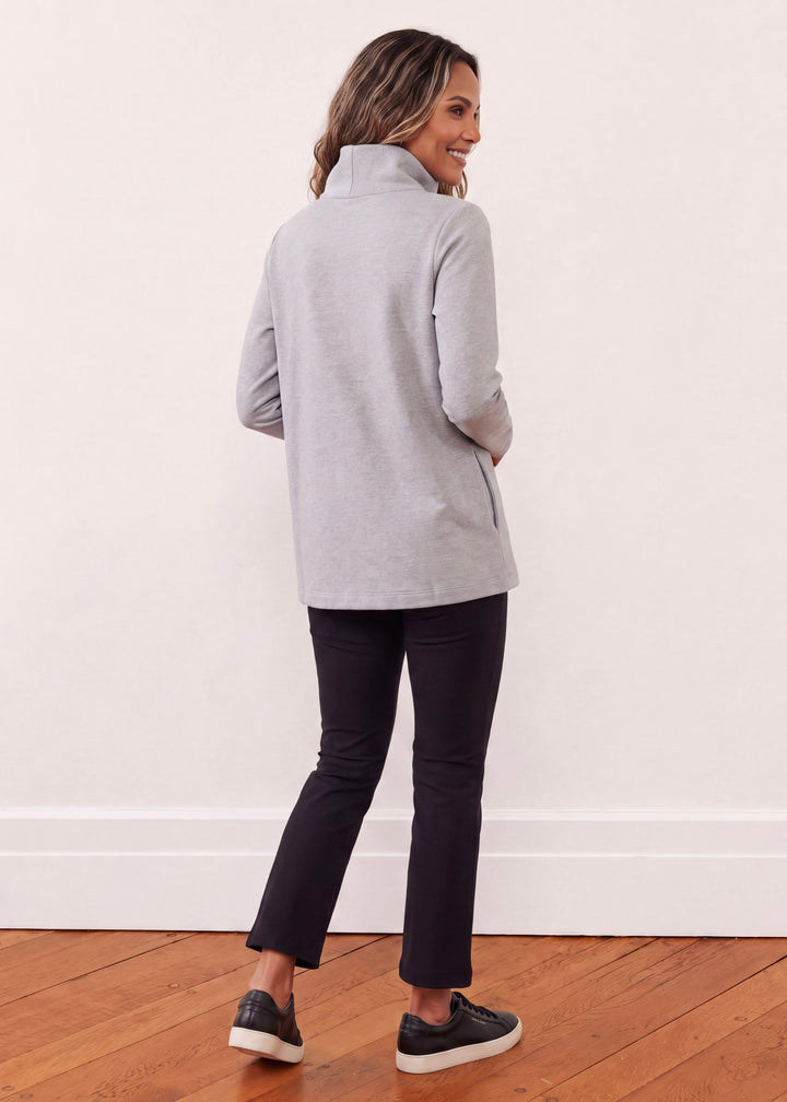 Cobble Hill Turtleneck in French Terry (Heather Grey)